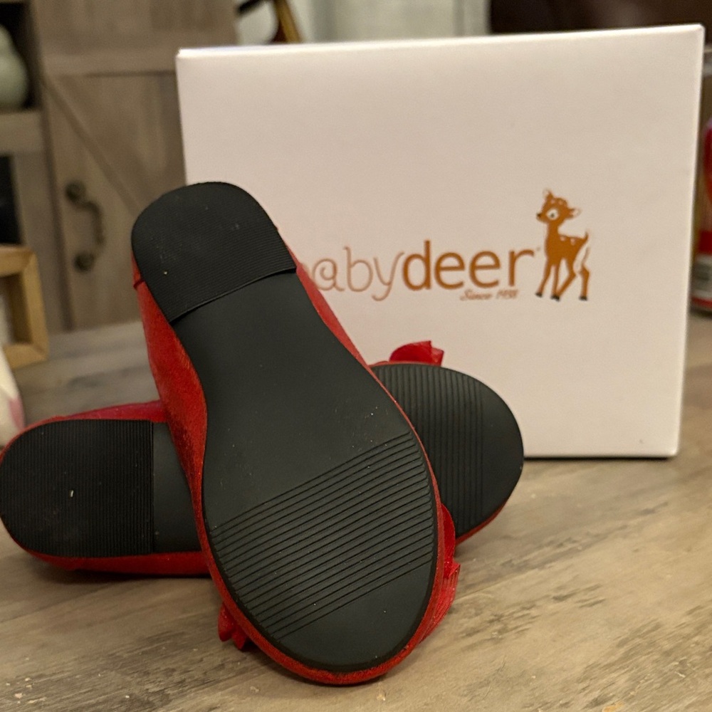 #137 Baby Deer Sparkling Red Dress Shoes toddler girl size 8 NWTWB - Picture 9 of 11